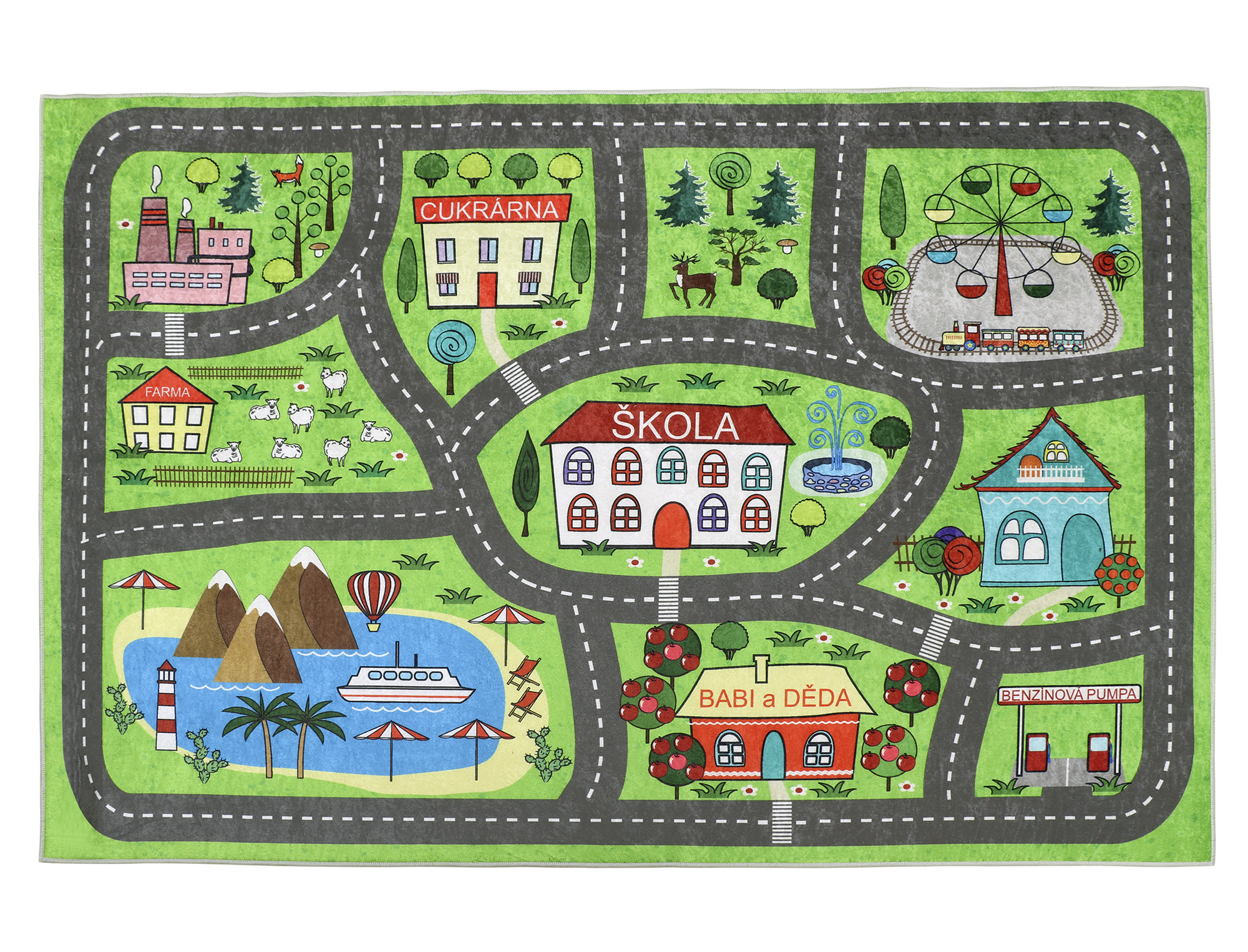 Dětský kobereček 100x150 cm autíčková dráha