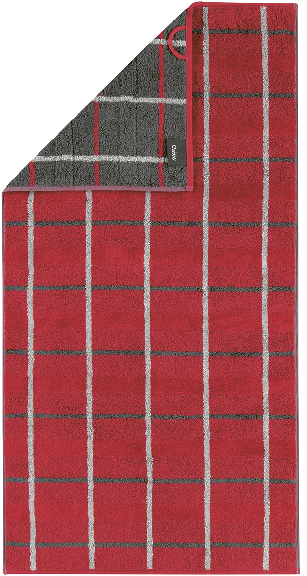 CAWÖ Noblesse Square Karo 1079 Ručník různé velikosti červená Velikost: 30x50 cm