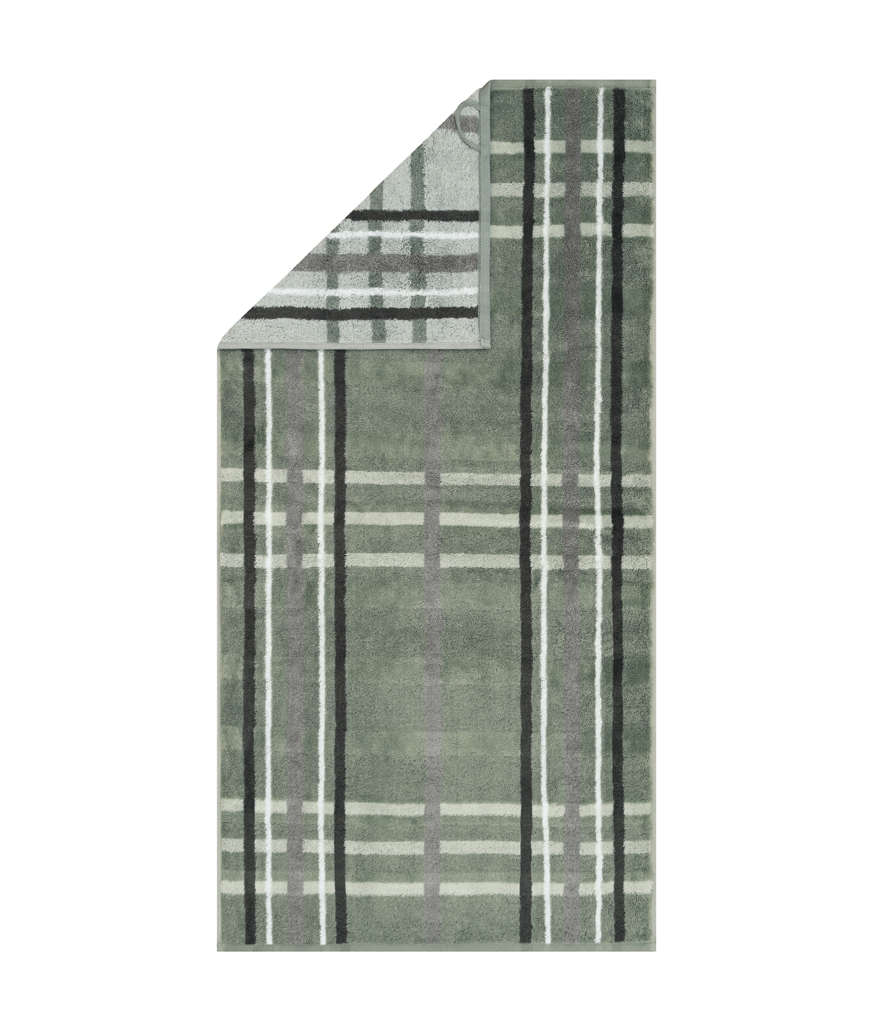 CAWÖ Noblesse Check Karo 1089 Ručník různé velikosti severská zelená Velikost: 50x100 cm