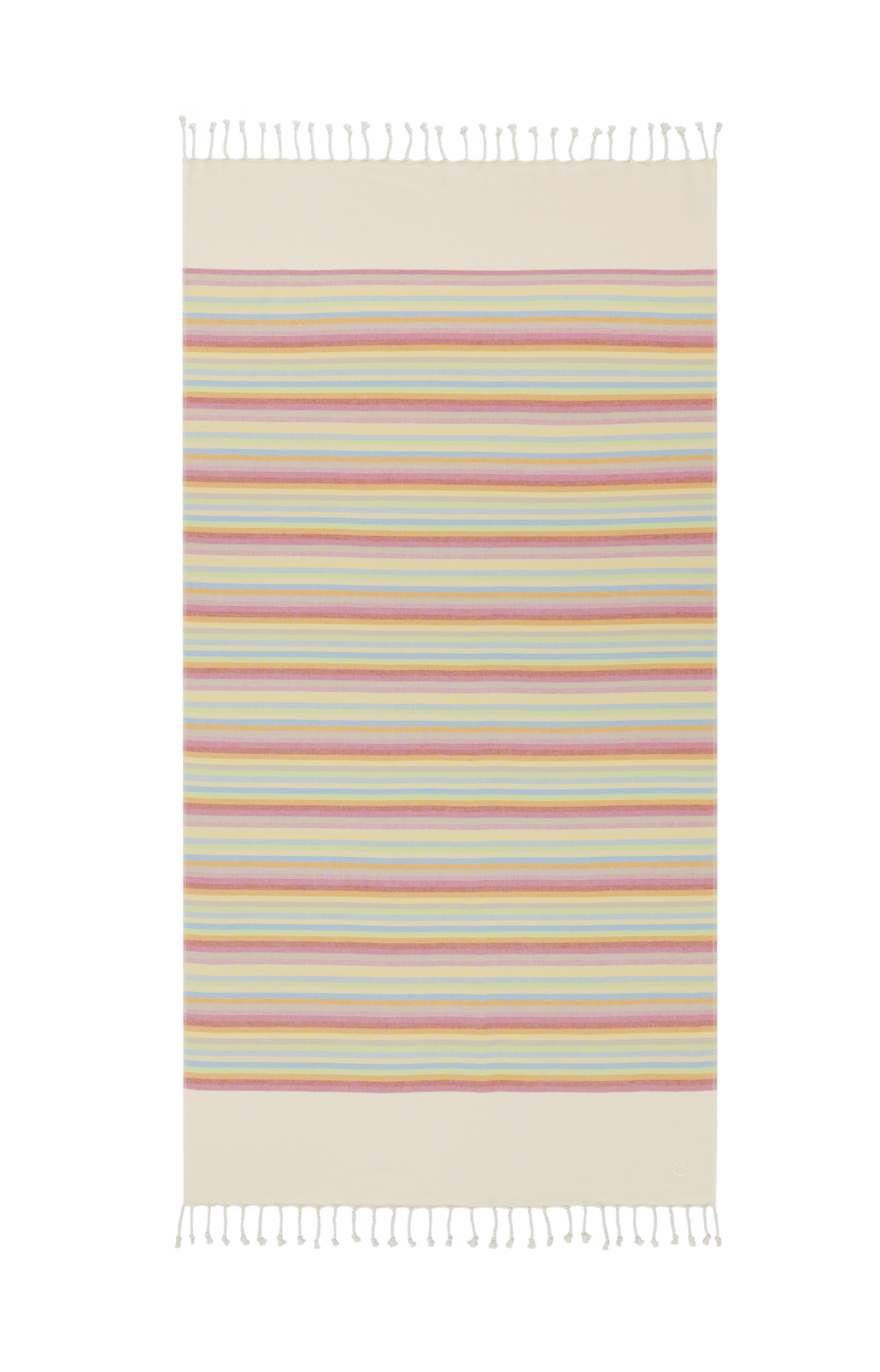 CAWÖ Lifestyle Hamam Streifen 5506 Plážová osuška 90x180 cm béžová vícebarevná