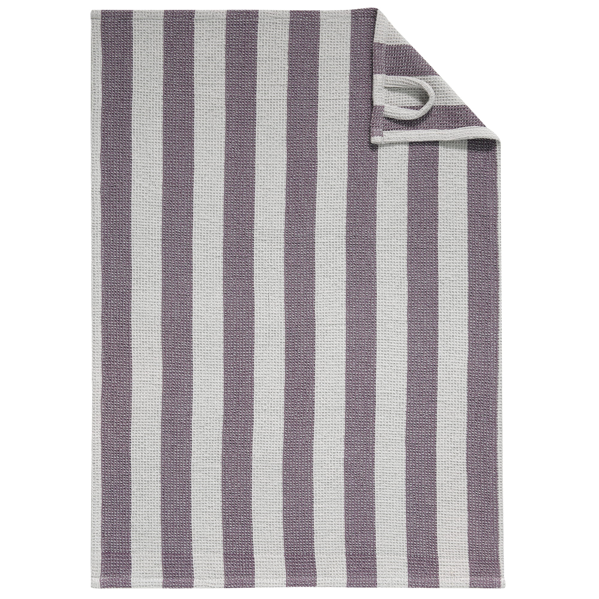 CAWÖ Piqué Streifen 536 Kuchyňská utěrka 50x70 cm švestka/platina