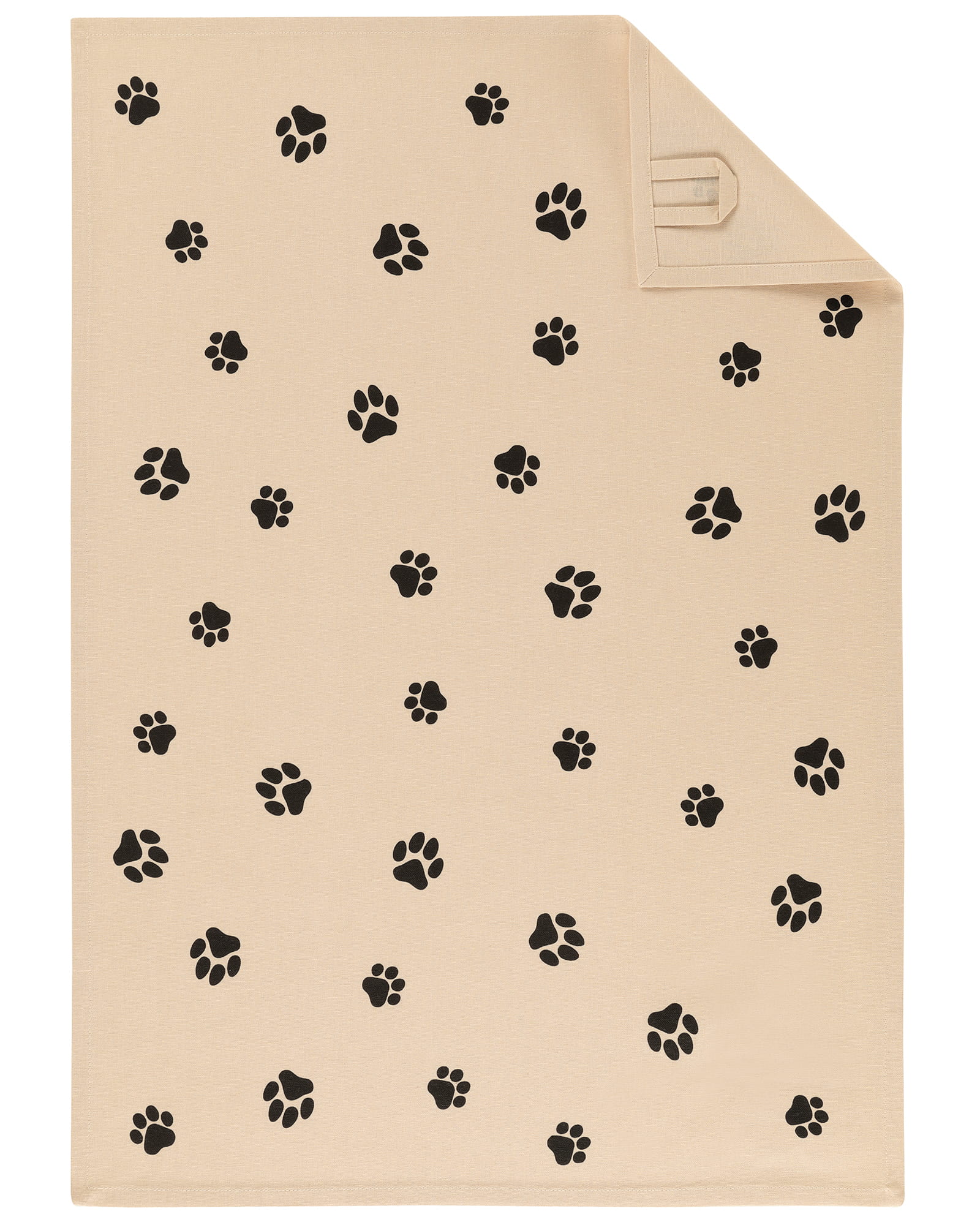 CAWÖ We Love Dogs Tlapky 6247 Kuchyňská utěrka 50x70 cm černá/béžová