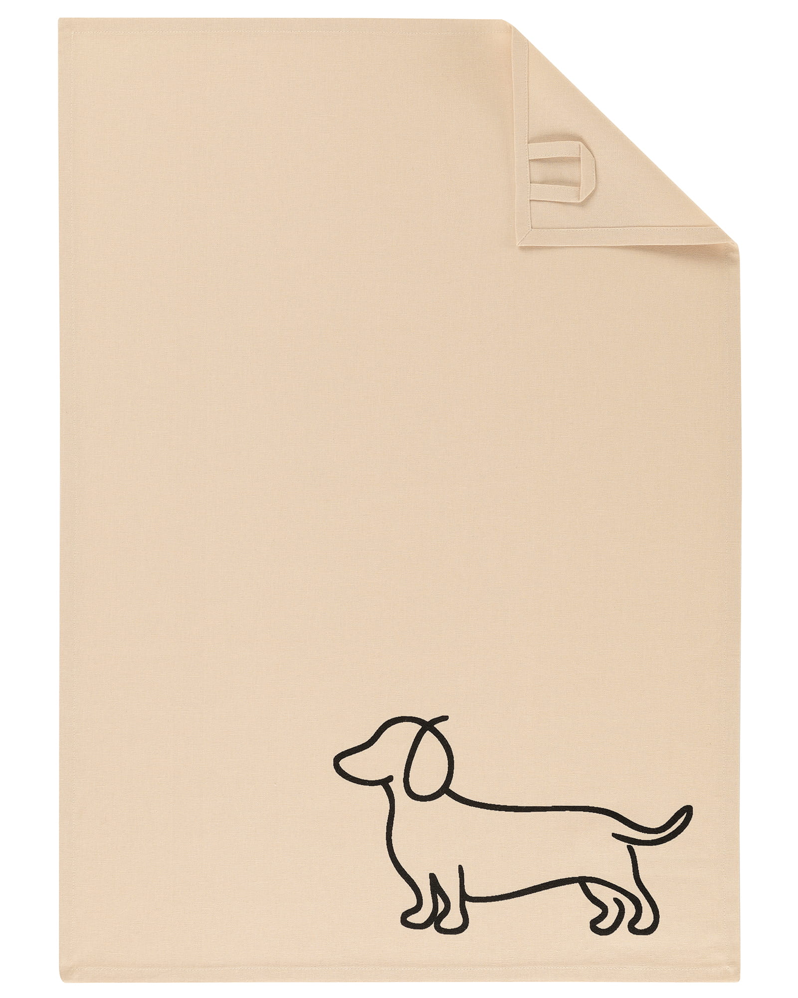 CAWÖ We Love Dogs Companion 6248 Kuchyňská utěrka 50x70 cm černá/béžová