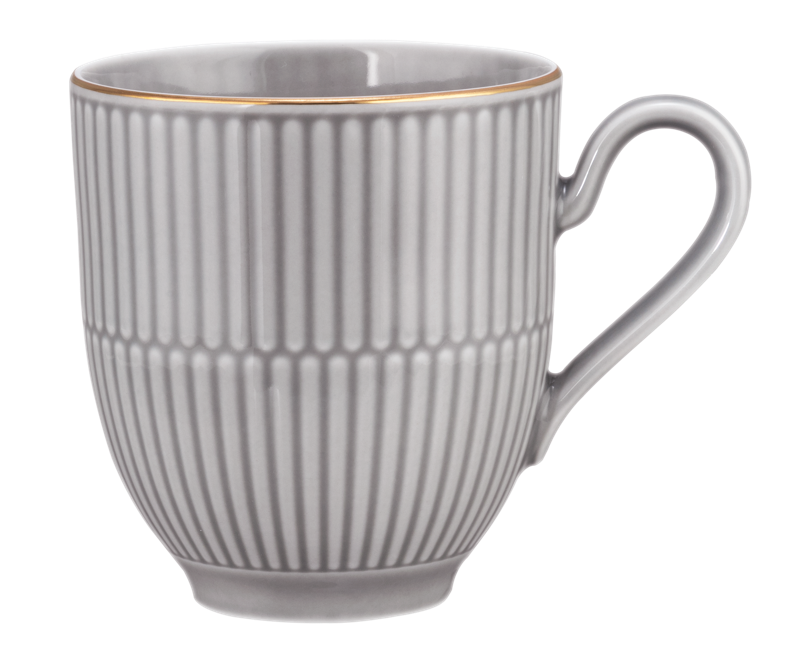 Hrnek 0.35 ltr AMINA, šedá, gold edge, Seltmann Weiden