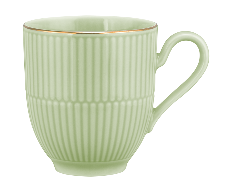 Hrnek 0.35 ltr AMINA, zelená, gold edge, Seltmann Weiden