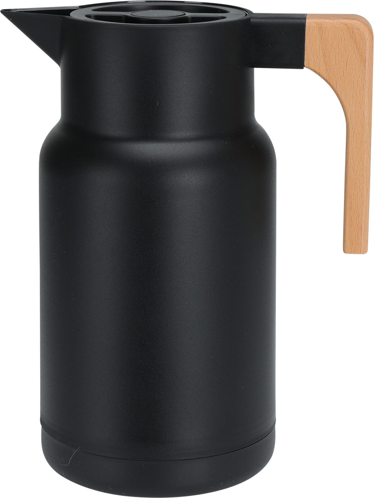 H&L Thermo konvice vakuová s dřevěnou rukojetí, 1000ml, černá