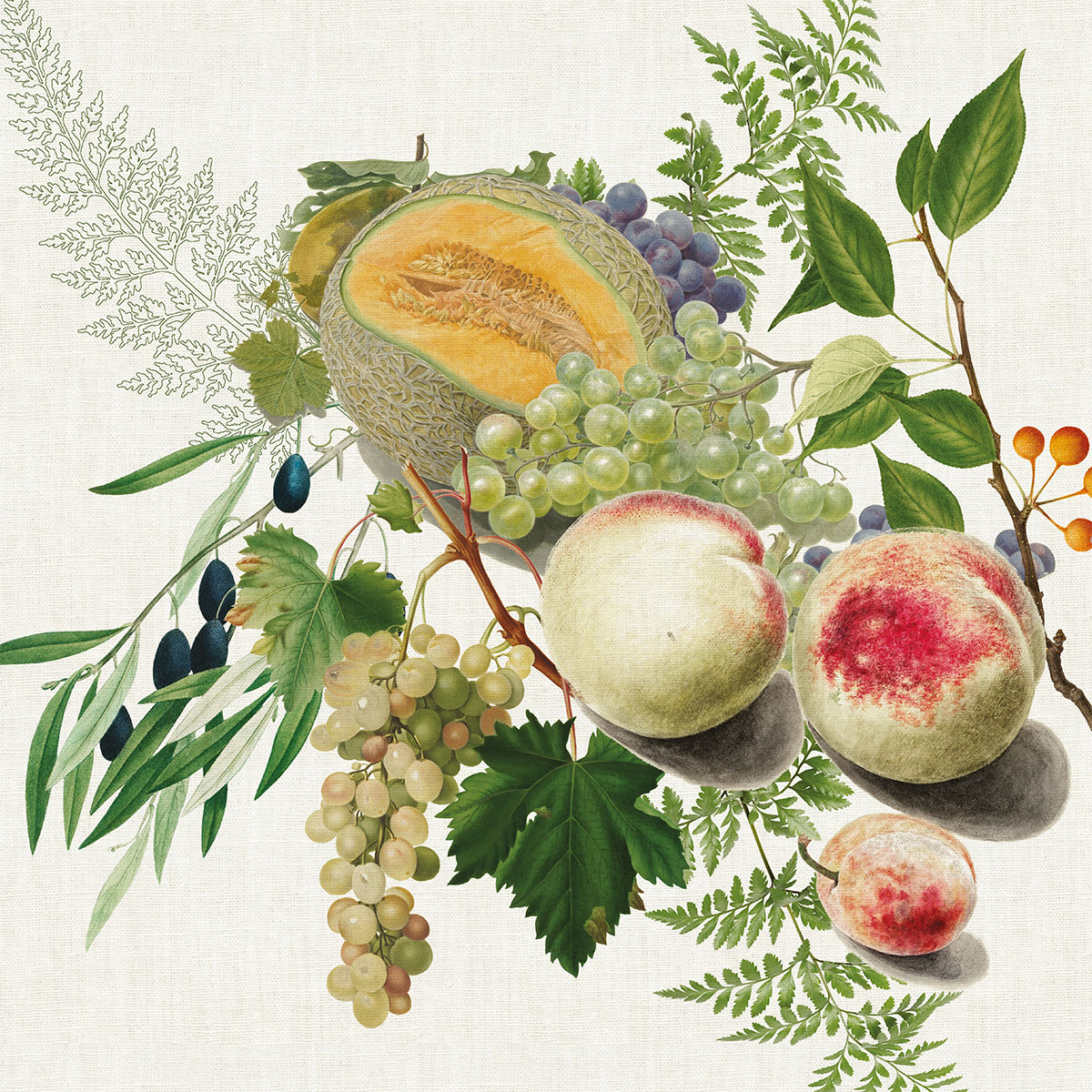 Ubrousek 45x45 cm ABONDANCE D'AUTOMNE NATUREL, béžová, Garnier Thiebaut