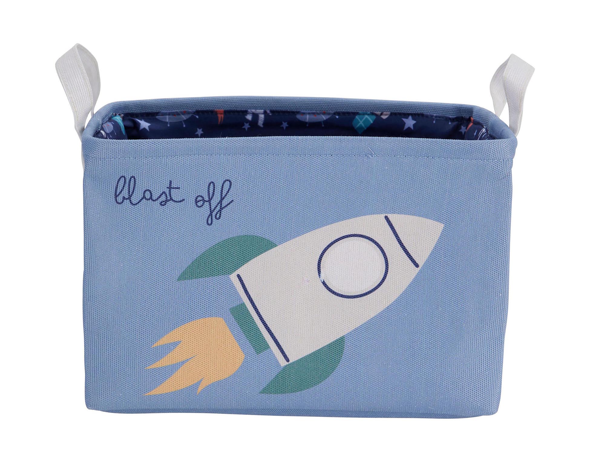 Dětský úložný box 30x25 cm – Raketoplán, modrý, H&L