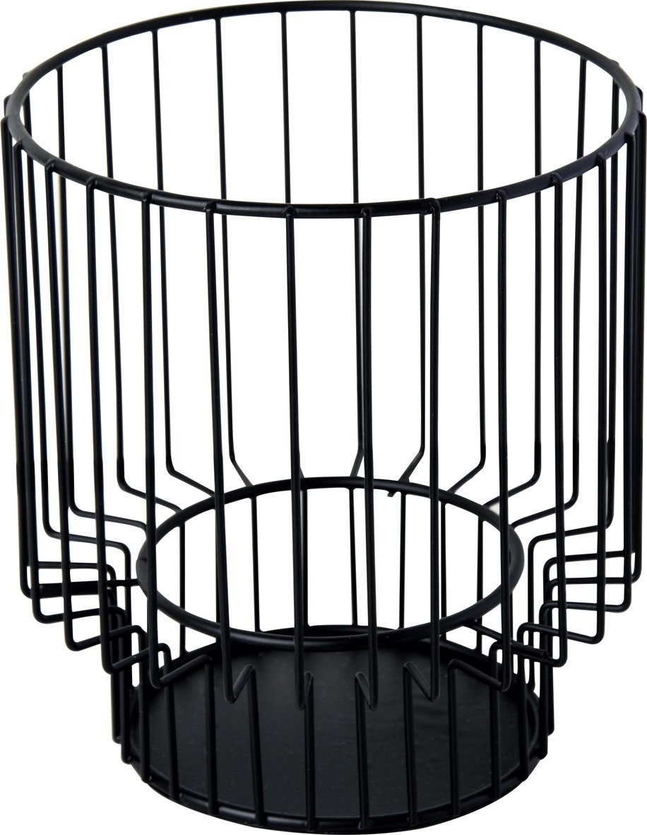 Svícen 14 cm Černý kovový, IHR