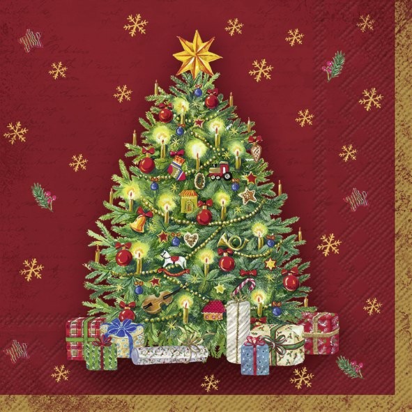 IHR FESTIVE TREE red papírové ubrousky