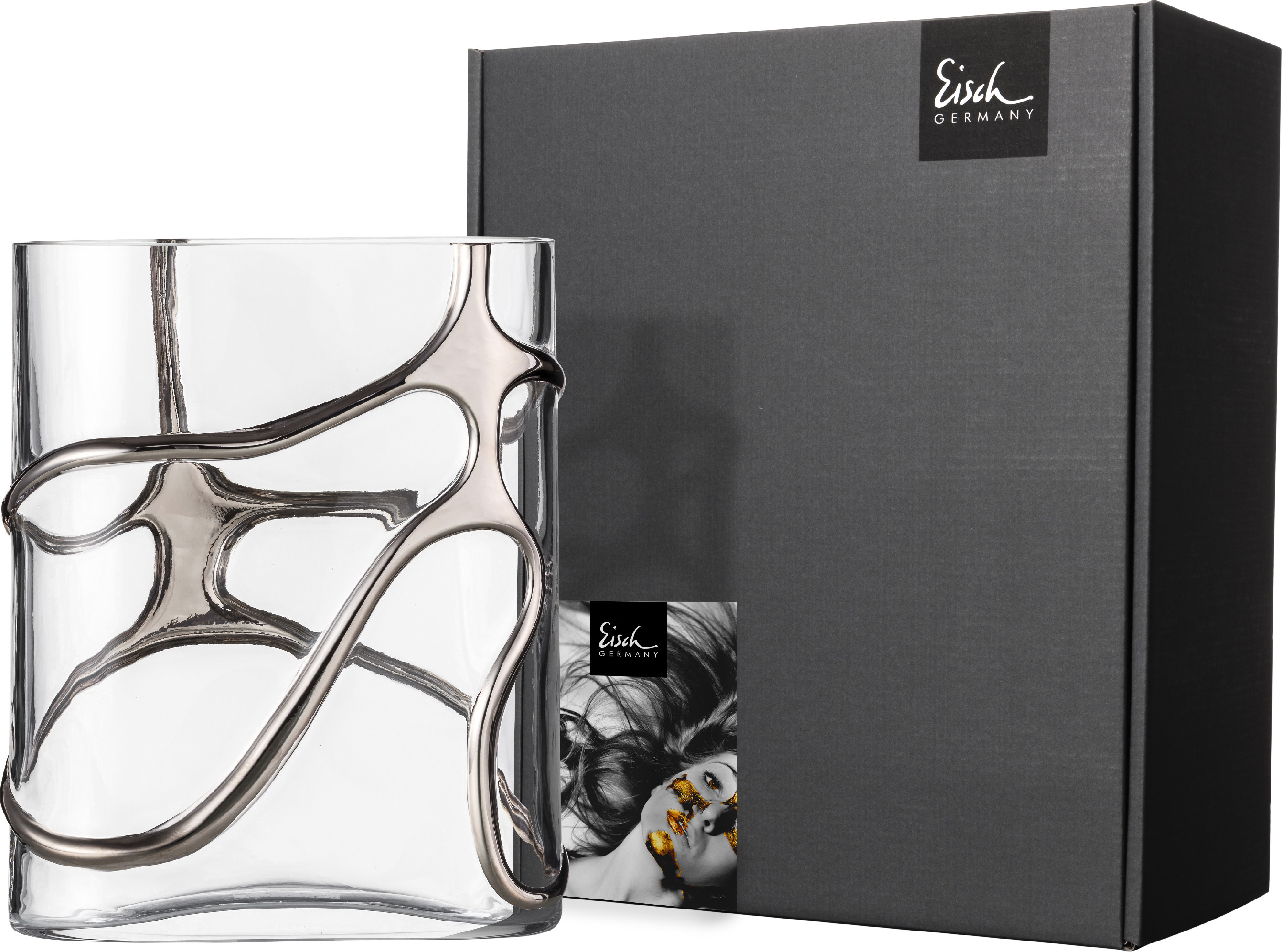 Eisch STARGATE Váza 22 cm platinum