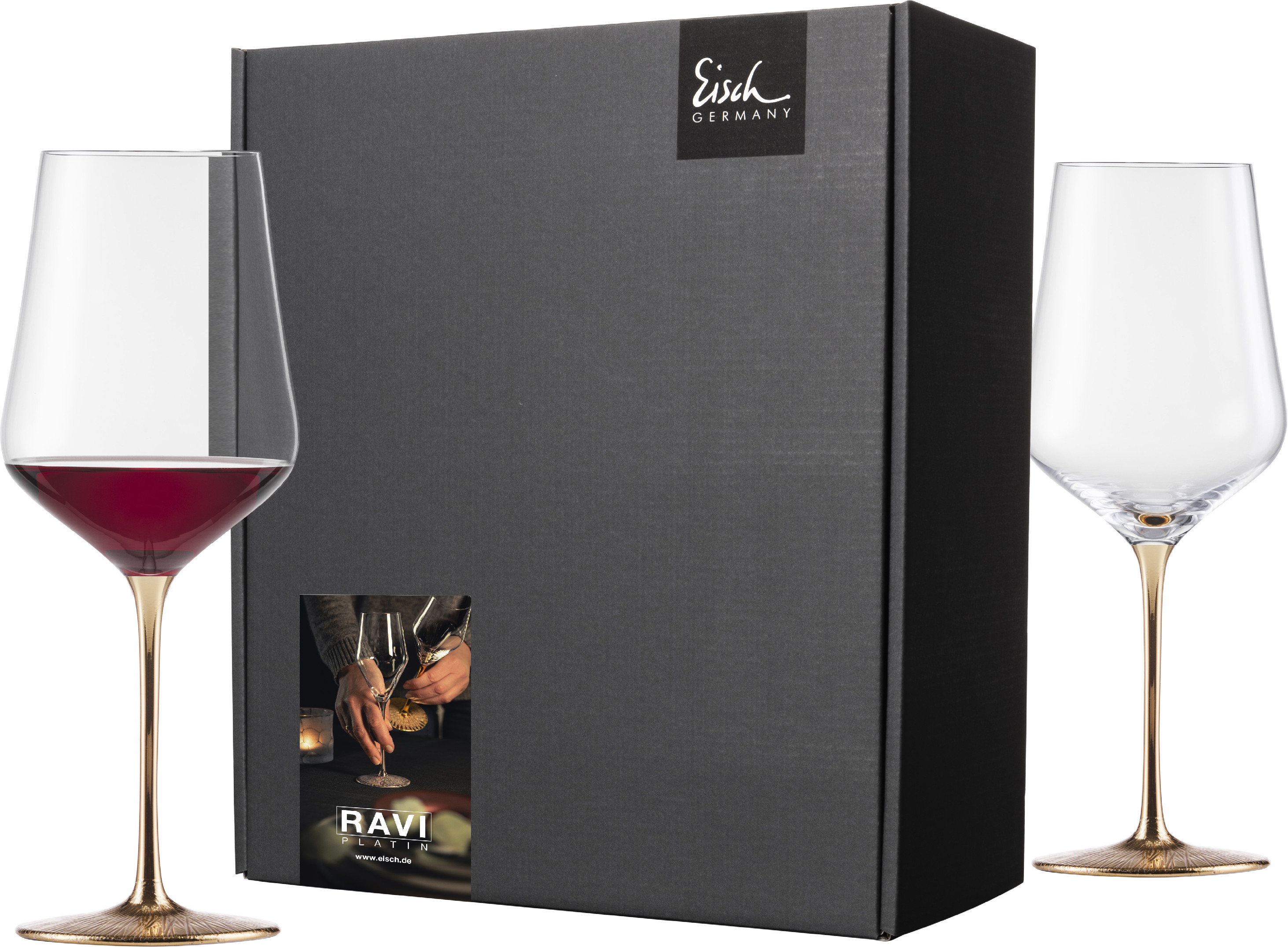 Eisch RAVI GOLD Sada 2 sklenic na bordeaux