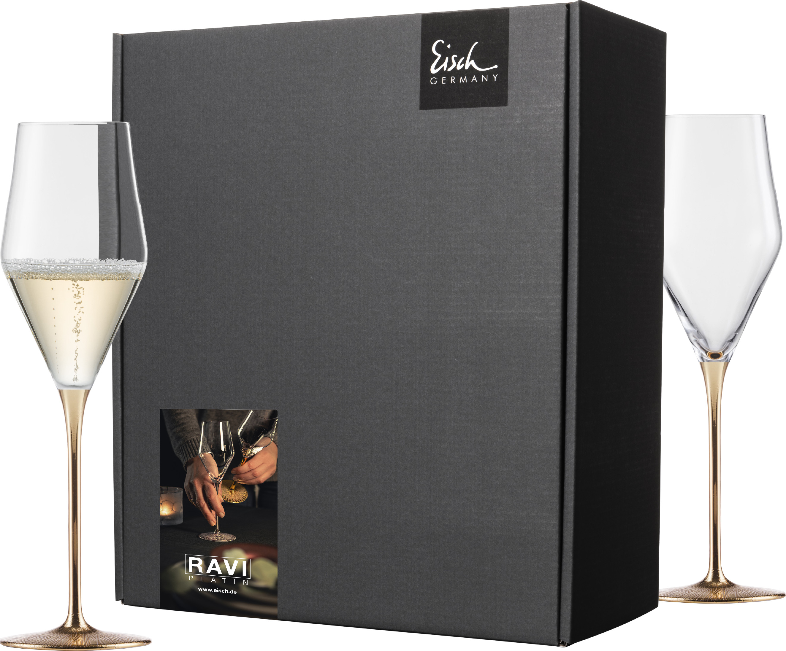 Eisch RAVI GOLD Sada 2 sklenic na šampaňské