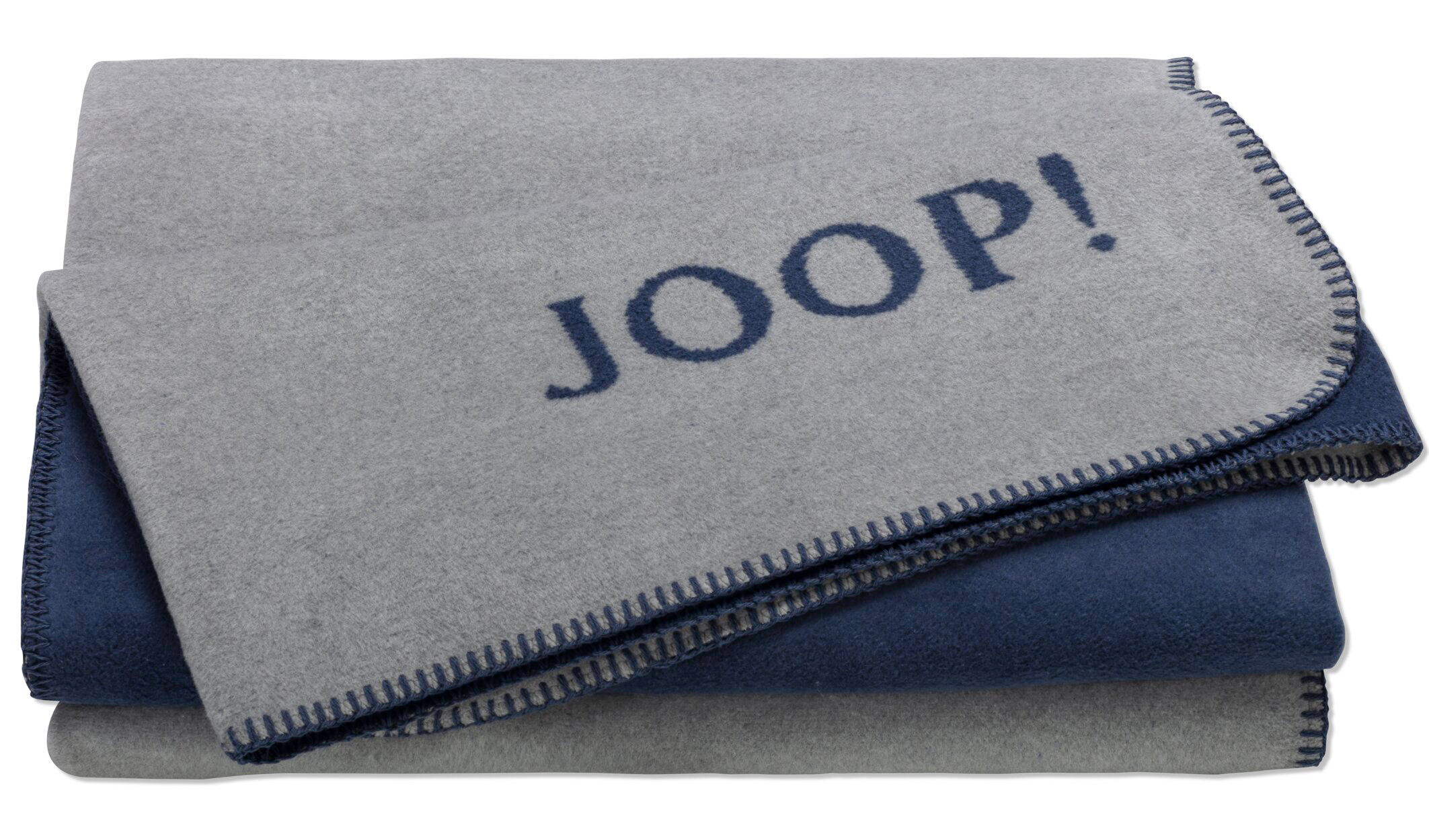 Biederlack JOOP! Uni Doubleface Silber-Navy pléd 150 x 200 cm