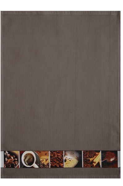 Kuchyňská vaflová utěrka KAFFEE, 641 hnědá, 50 × 70 cm, Framsohn