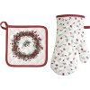 Vánoční sada chňapky a podložky BERRY WREATH CREAM, IHR