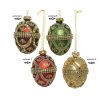 Vánoční skleněná ozdoba EGG, 8 cm, 4 druhy, KSD 1 kus