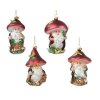 Vánoční ozdoba HOUBIČKA, 12,2 cm, sada 4 kusy, KSD