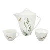 25610 cajova porcelanova souprava vazka konvice 1600 ml mlecenka 150 ml cukrenka 150 ml luxusni cajova sada se zelenymi motivy listu a jemnymi vazkami perfektni pro elegantni stolovani