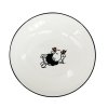 24606 2 miska hluboky talir ovecka material porcelan prumer 19 5 cm vyska 4 cm bila s cernou linkou motiv ovecka