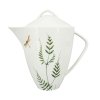 25529 porcelanova konvice vazka 1600 ml zelena hneda velka porcelanova konvice s vyraznym motivem zelenych listu a vazky elegantni tvar s praktickym vickem