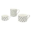 21002 2 porcelanove hrnky a salky bile s cernym dekorem