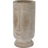 26111 1 kvetinac moai mgo 45 cm vyska bezova barva originalni design s usmevem idealni pro rostliny i dekoraci