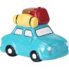 26183 1 keramicka pokladnicka travelfun ve tvaru retro auta s kufry rozmery 15 10 5 9 cm bily podklad s barevnymi detaily