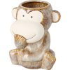 26093 1 porcelanova nadoba s motivem opice zakryvajici usta symbol nemluvim zlo vyska 16 cm piskova textura a originalni glazura