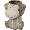 26090 1 porcelanova nadoba s motivem opice zakryvajici usi symbol neslysim zlo vyska 16 cm strukturovany povrch a reaktivni glazura