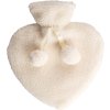 26117 1 bily termofor ve tvaru srdce s mekkym plysovym povrchem a ozdobnymi bambulkami idealni na zahrati a relaxaci