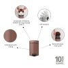 NewIcon Pedal Bin, 3L Satin Taupe 8710755233968 Brabantia 96dpi 1000x1000px 7 NR 36241