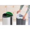 Touch Bin New Recycle, 23 10L Matt Steel Fingerprint Proof 8710755112867 Brabantia 96dpi 1000x1000px 7 NR 13265