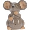27134 1 mala porcelanova myska v tmave sede barve sedici na zadnich nohach s detaily usi a obliceje ve svetlejsi barve