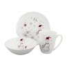27635 kompletni detska jidelni sada koleda talir miska a hrnek z bileho porcelanu s vanocnim motivem snehulaka