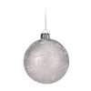 28208 1 svetle stribrna seda matna sklenena vanocni koule 8 cm s bilym mrazivym strukturovanym dekorem