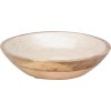 28256 dekorativni misa z prirodniho mangoveho dreva s kremovym lesklym vnitrnim smaltovanim s perletovym efektem o prumeru 23 5 cm