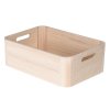 28400 velka ulozna krabice woodybox l ze svetleho prirodniho dreva s obdelnikovym tvarem zaoblenymi rohy a s vyrezy na prenaseni rozmery 36x26x12 cm