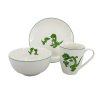 28442 tridilny detsky porcelanovy jidelni set by inspire dino obsahuje talir 19 cm misku 14 cm a hrnek 250 ml s veselym motivem zeleneho dinosaura a zelenou linkou