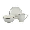 27521 tridilny snidanovy porcelanovy set by inspire milo s cernou linkou obsahuje talir 19 cm misku 14 cm a hrnek 250 ml baleno v darkove krabicce