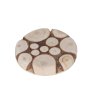 28517 kruhova drevena servirovaci podlozka 20 cm mozaika z paulovnie drevenych rezu s tmavym barvenim pro kontrastni vzhled