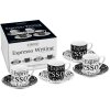 Sada 4 šálků na espresso Writing Könitz Porcelán