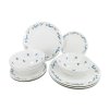 26756 12dilna porcelanova jidelni sada taliru luna pomnenka bila kulaty tvar dekor modre kytky