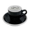 28998 maly cerny silnostenny salek na espresso roma 75 ml s vnitrnim symbolem nekonecne lasky a podsalkem