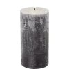 IHR šedá rustikální svíčka 14 cm