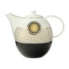 Goebel Flower of Life Black Čajová konvice s ohříváčkem