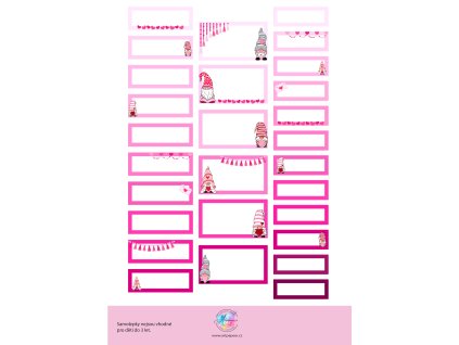 samolepky artpapeer valentýn růžové rámečky skřítci