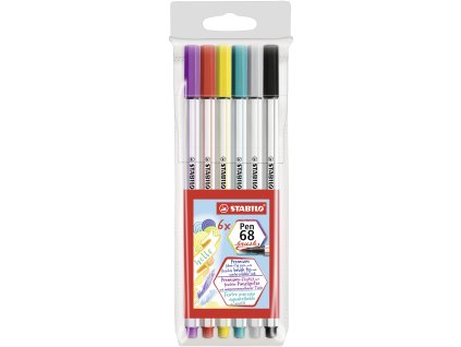 STABILO Pen 68 brush - 6 ks sada