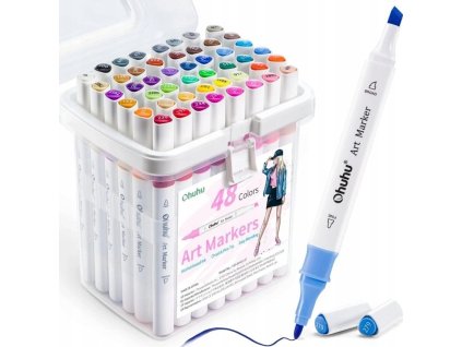 Lihové fixy OHUHU oboustranné Fine & Chisel, 48ks základní