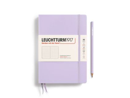 notebook medium a5 hardcover 251 numbered pages lilac dotted
